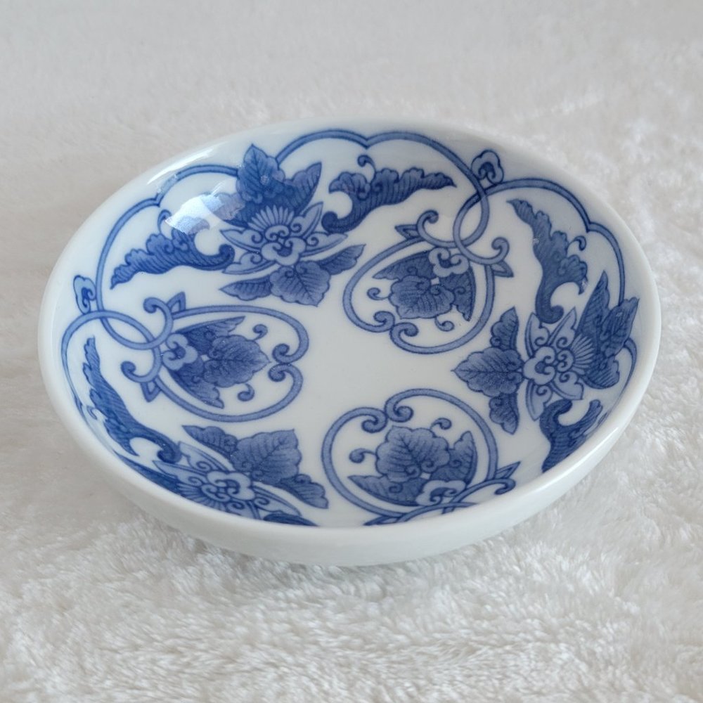 Chinese Blue & White Design Porcelain Trinket Dish
